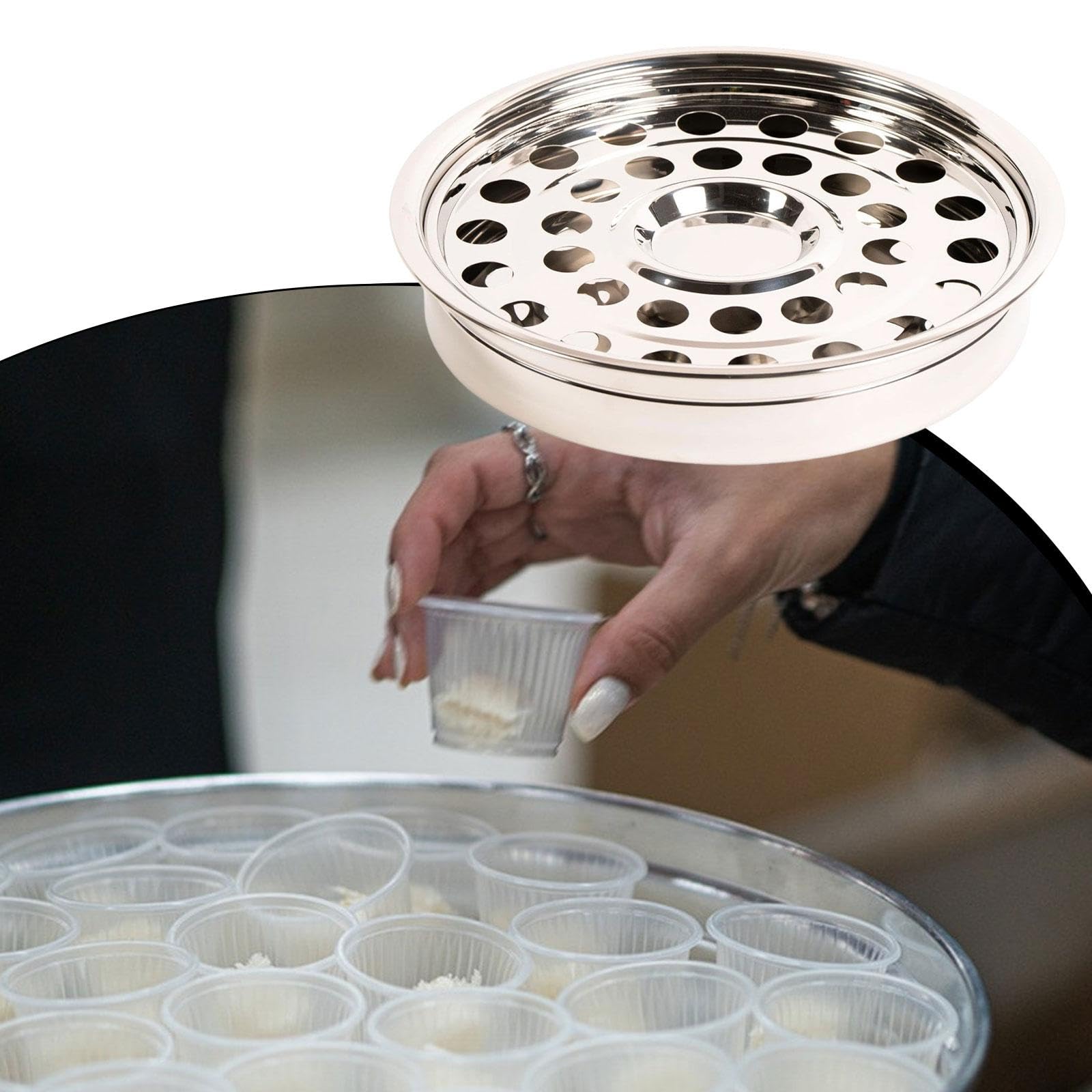 Bandeja de Comunión, Portavasos Apilable para, Bandeja de Servicio con Múltiples Compartimentos, Centro de Mesa para Fiestas Festivas, Style a, Individual