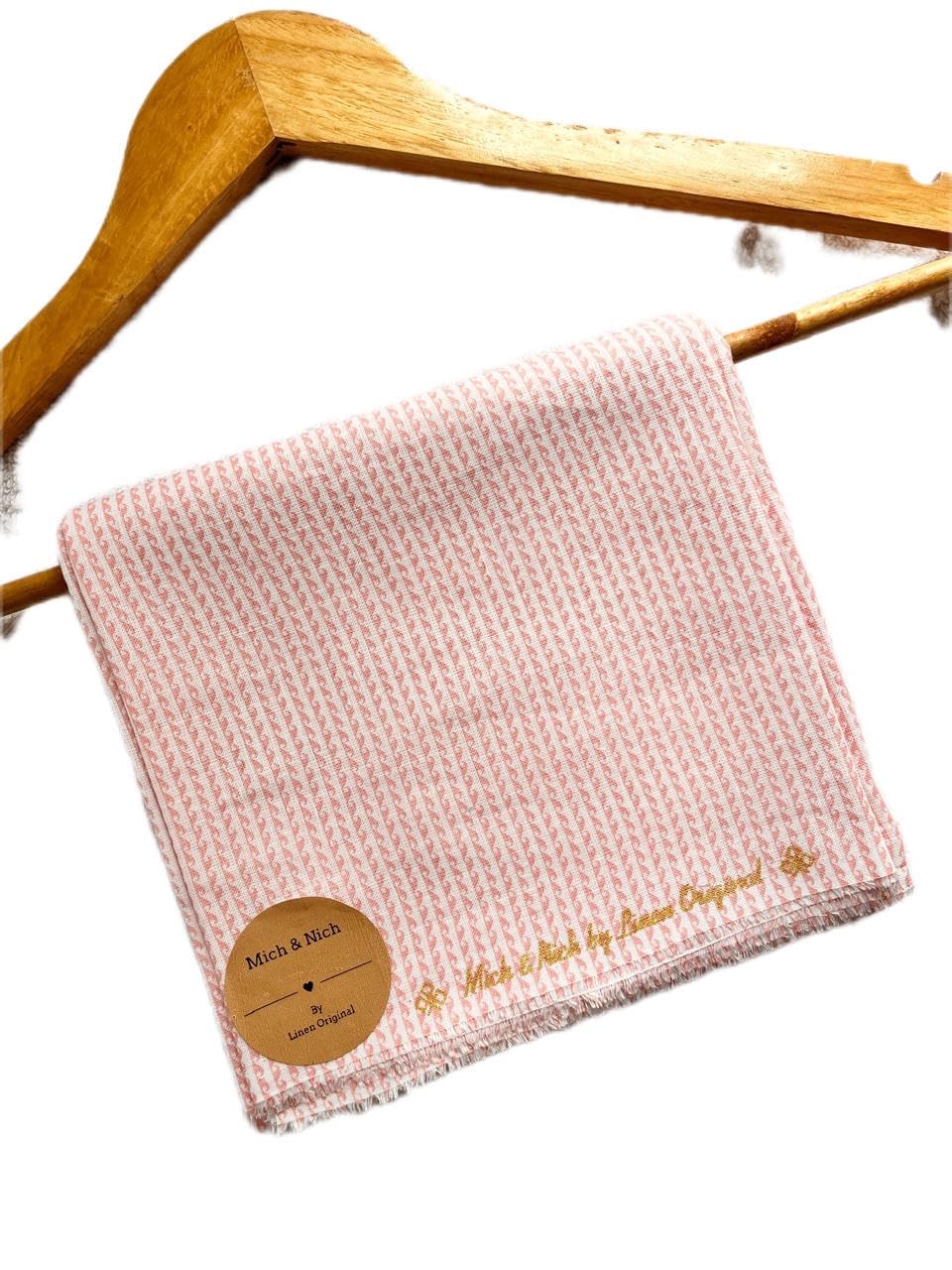 70 Lea Pure Linen Printed Fabric | Shirt Material | 1.60m x 60in | Pink-image-31