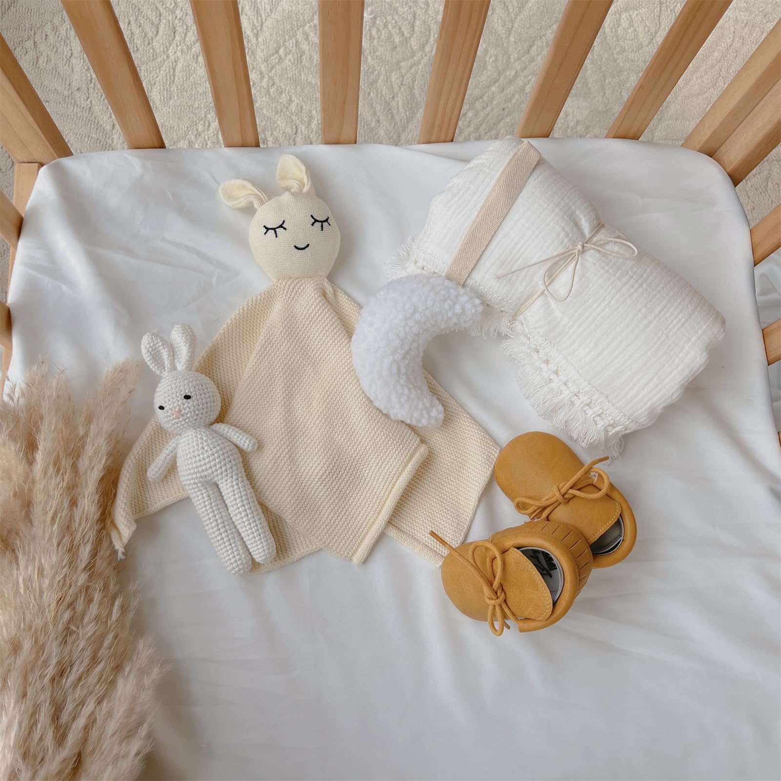 1 Set Neugeborene Baby Box Set Kuschelige Baumwolldecke und Essential inkl. Strickoveralls / Mondanhänger