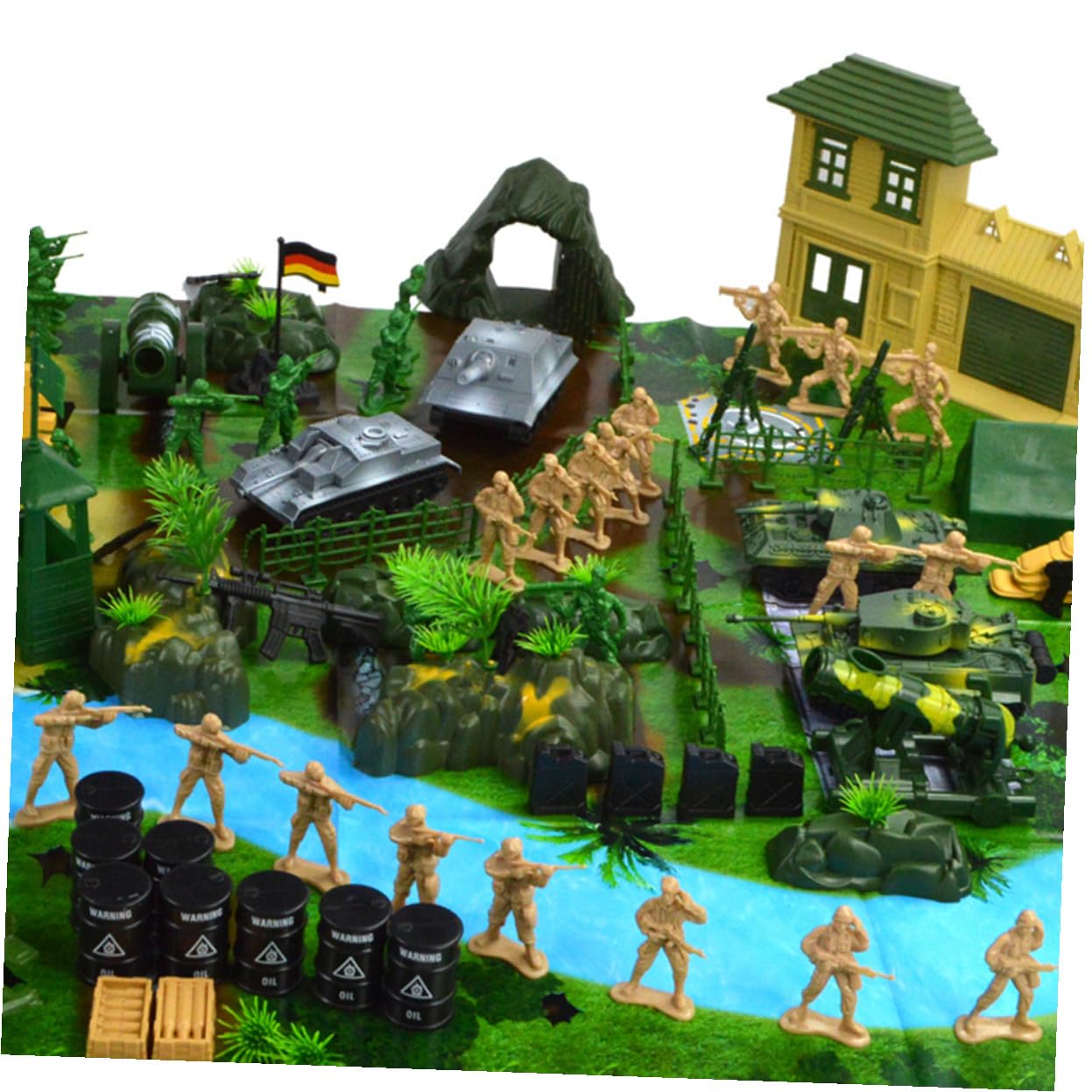 FRCOLOR 130 pezzi Soldatini Modellismo in Durevole Miniature Realistiche per Gioco di Simulazione e Tavolo da Sabbia Design Contemporaneo per Collezionisti