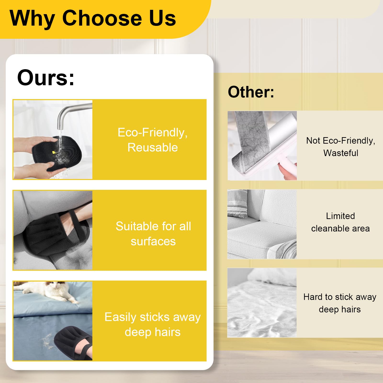 4Pcs Cat Grooming Glove, Static Removal Gloves Pet Hair, Dog Washing Gloves, Double Sided Pet Grooming Gloves - Image 4