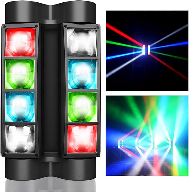BETOPPER Disco Lights DJ Lights Stage Lights Mini Spider Moving Heads Dance Light LED RGBW DMX512 Sound Activated High Energy Light for Party Club Bars Home