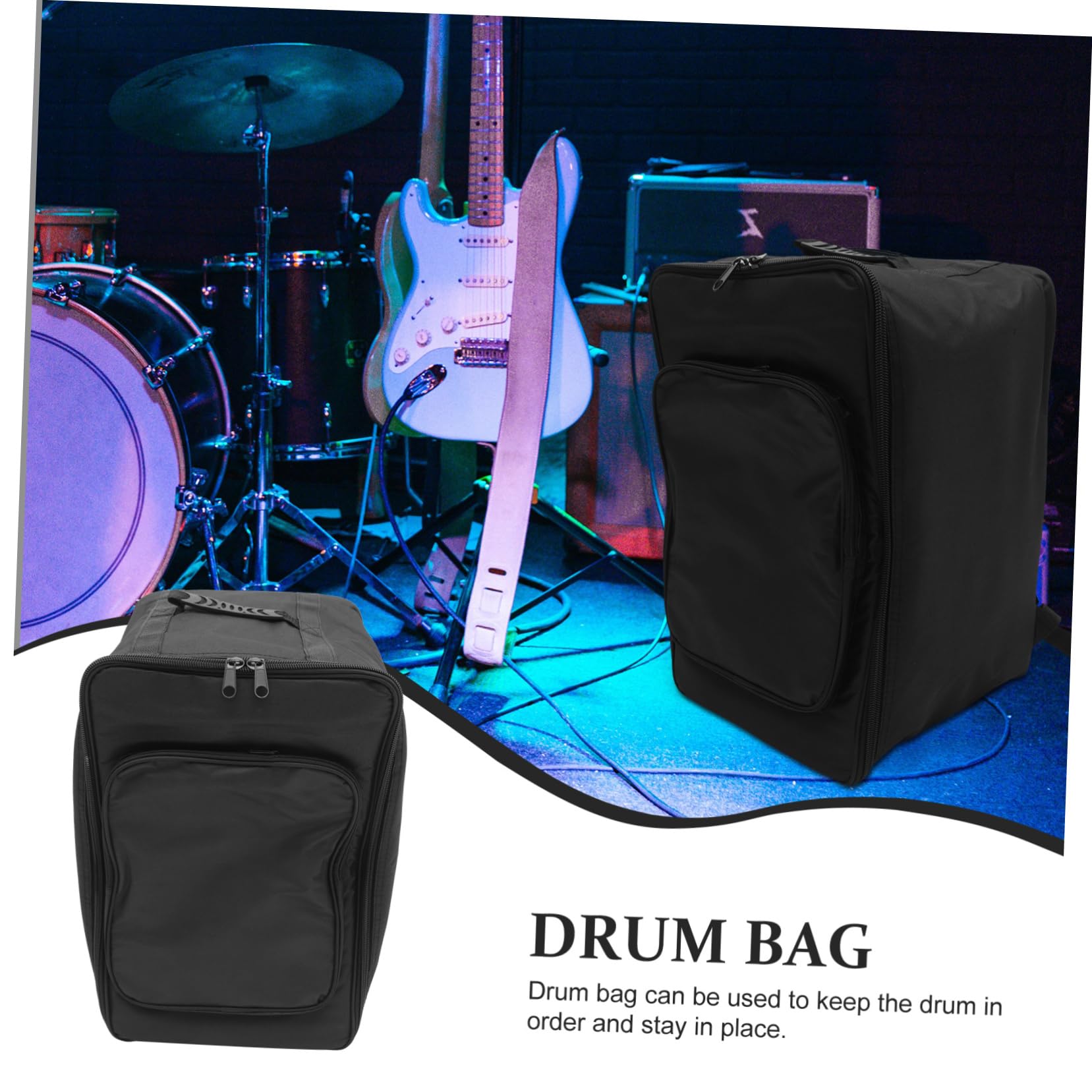 Mochila para Caja de Percusión, Bolsa Negra de Gran Capacidad