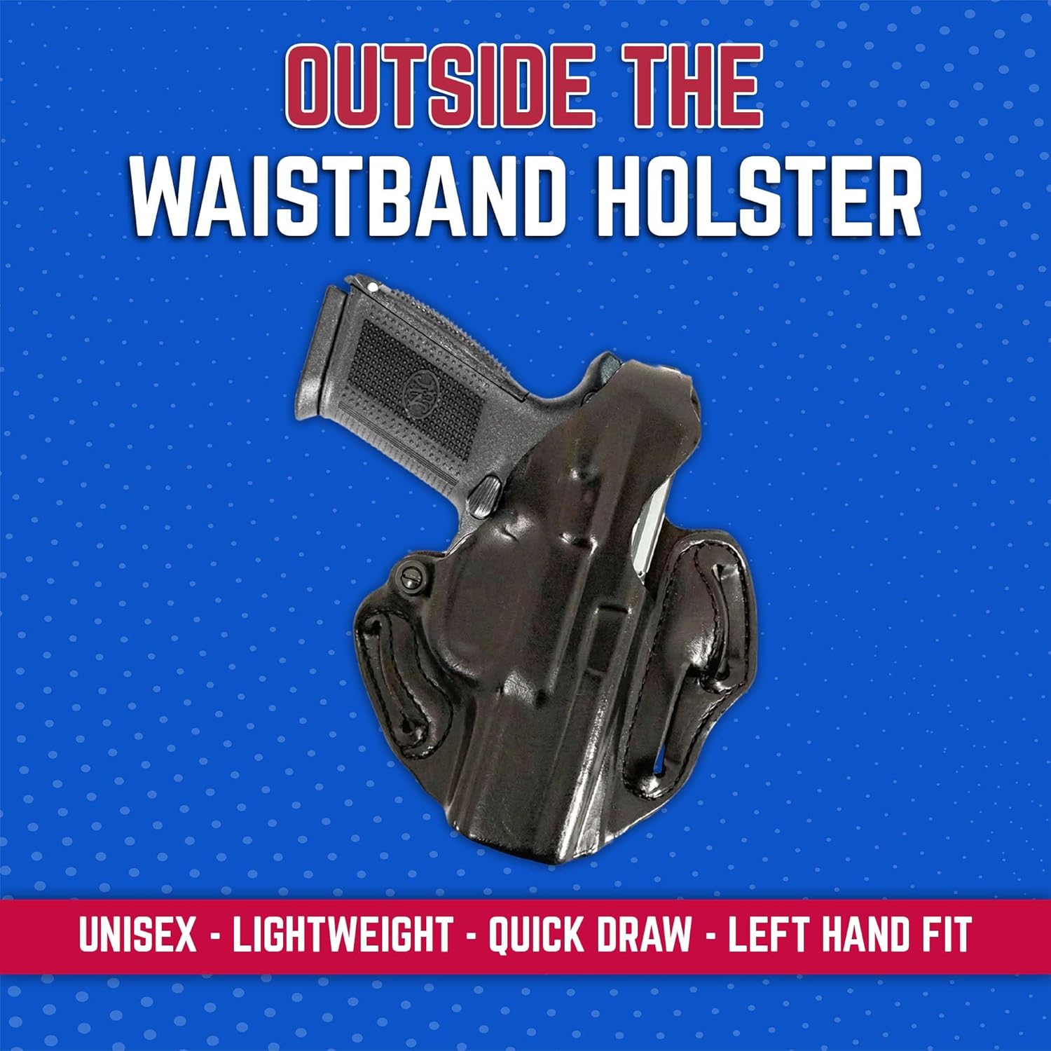 DeSantis Thumb Break Scabbard - OWB Gun Holster for Men and Women - Compatible with S&W M&P Shield 9/40, S&W M&P Shield M2.0 9/40, S&W M&P 9 Shield Plus - Black, Leather, Left Hand Draw