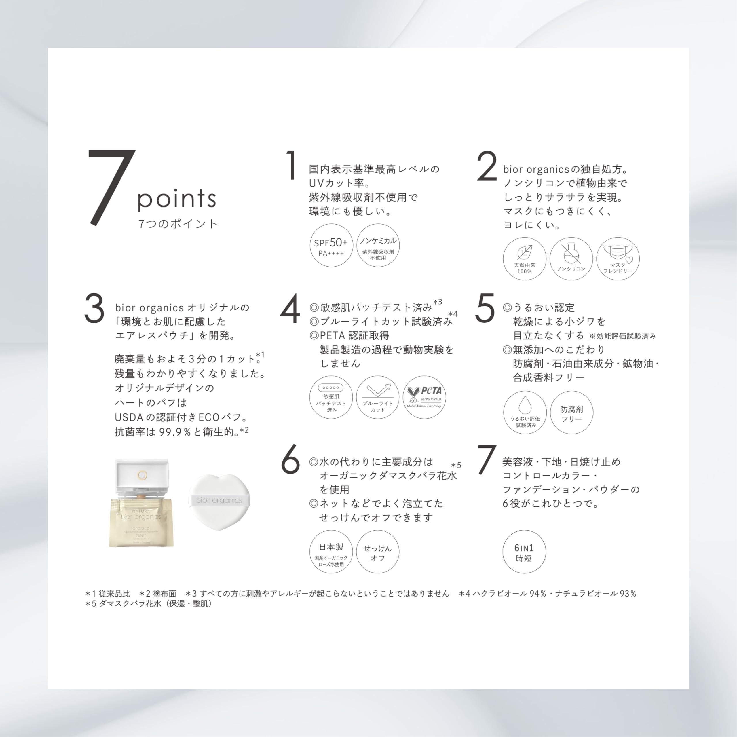 ベースメイク biore organics ハクラビオール 003H レフィル&パフ2個セット