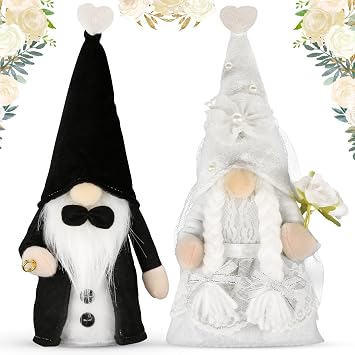 Engagement Gifts for Couples - Bride and Groom Plush Gnomes for Newly Engaged Couples - Wedding Married Gnomes - Happy Engagement Gifts for Bride - Wedding Gift