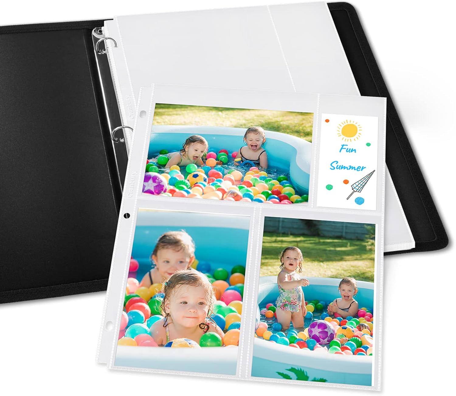 CRANBURY 4x6 Photo Pages with Memo Cards - (4x6 Mixed Layout, 60 Pack), Holds 360 Pictures, Heavyweight 4 x 6 Photo Sleeves Refills for Standard Three-Ring Binder, 4x6 Photo Sheet Protectors : Office Products