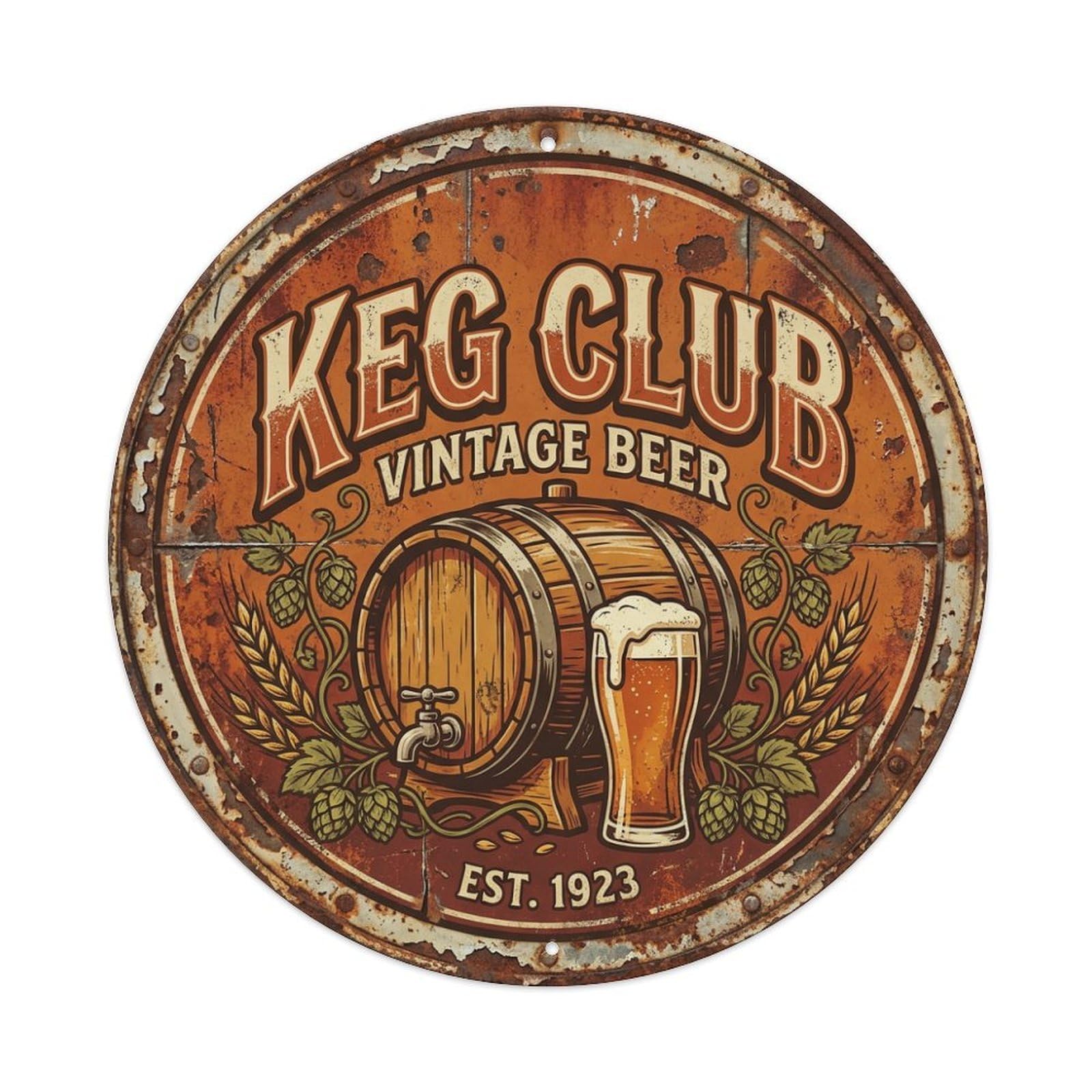 Fyrn Style Metal Tin Sign Vintage Beer Barware Keg Club Retro Bar For Pub