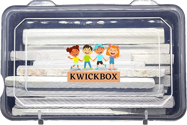 Kwickbox Slate Pencils To Eat Edible Natural Stone White Pencil Chalk Premium Quality Stationary (20pc)