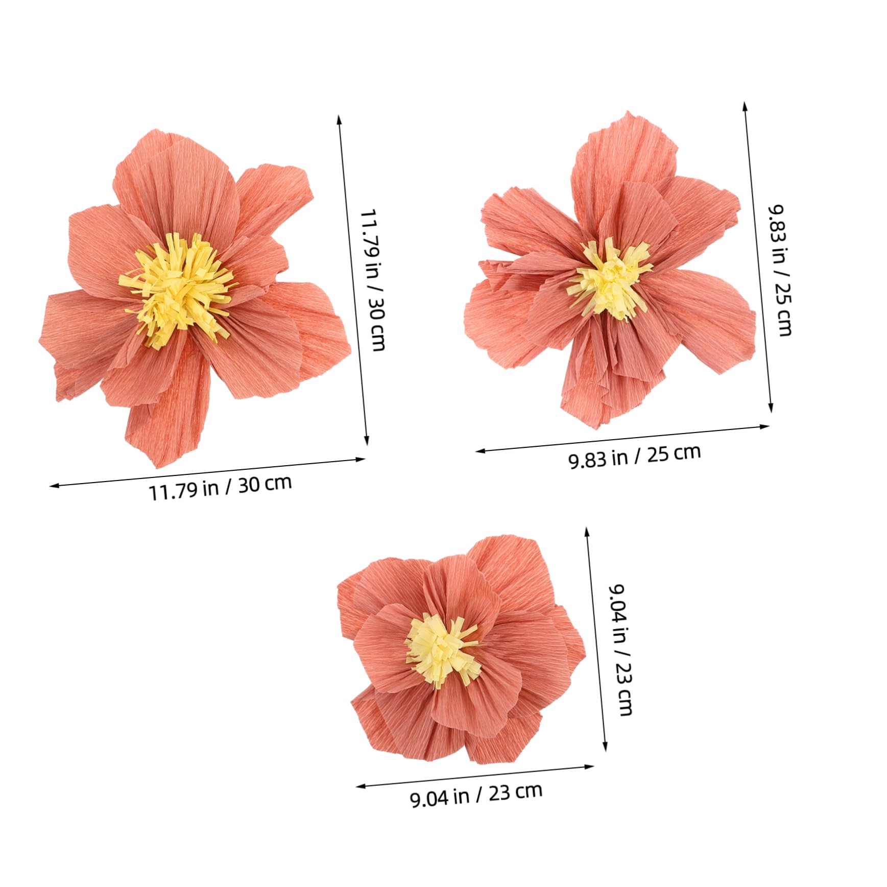 Fleurs en Papier Crépon 24 Pièces pour Décoration Murale 3D