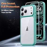 Vista 258 de TAURI Funda magnética 2 en 1 transparente para iPhone 14 Pro, compatible con Magsafe [no amarillenta] con protector de pantalla, protección de grado