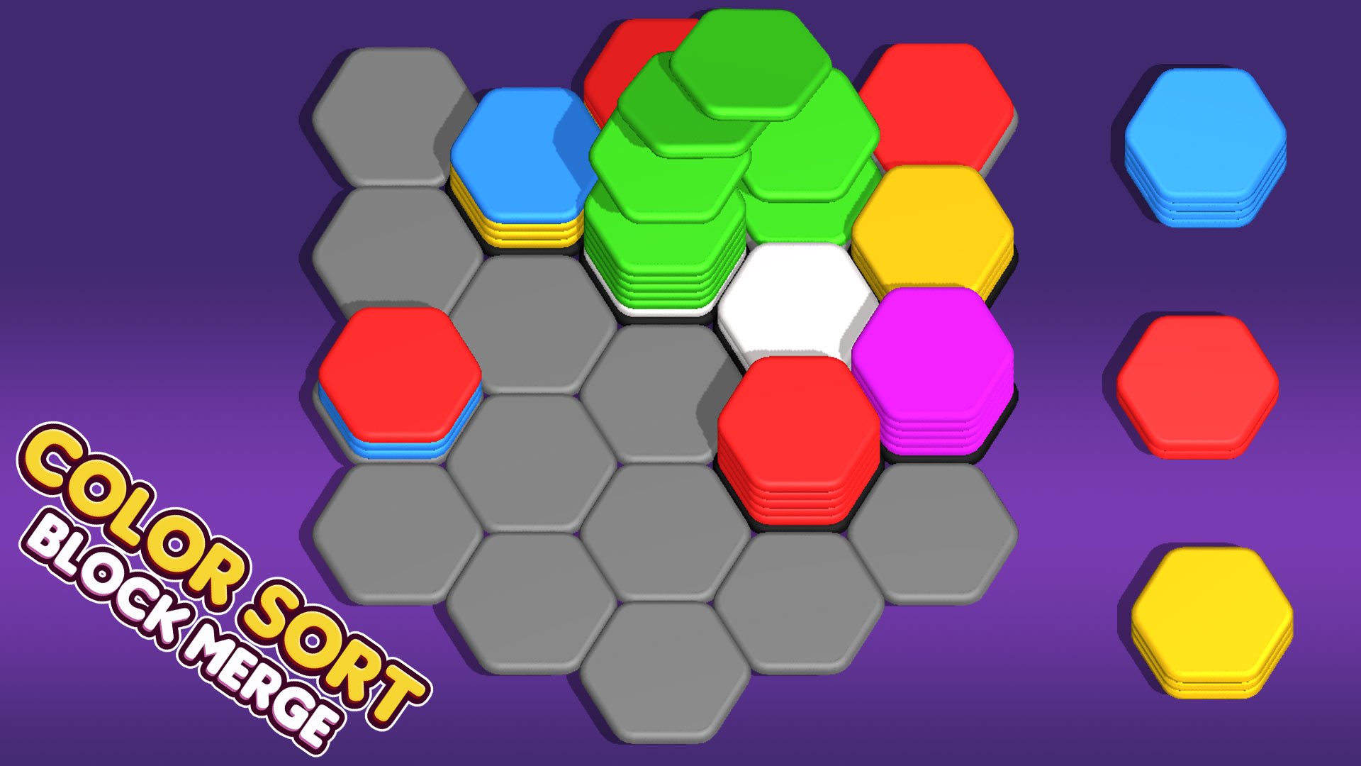 Hexa Sort 3D Merge Master: Matching Tile Puzzle Challenge Color Block ...