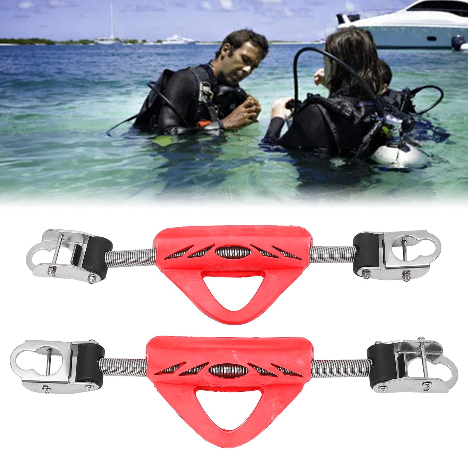 Naroote Correa de Resorte para Aleta de Buceo, Conexión Segura Eficiente para Aletas de Talón Abierto para Jet Fin y Acero Inoxidable OMS 316 de 12,2-13,4 Pulgadas