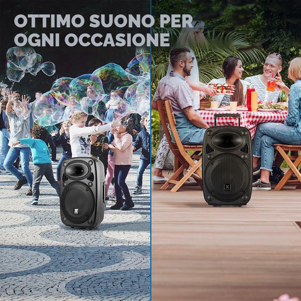 Mobiele geluidsinstallatie - Vonyx Verve46 - Bluetooth speaker met twee draadloze microfoons - 1000W
