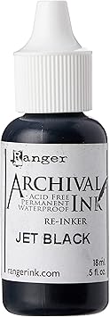 Ranger Archival Pad Reinker .5oz, Jet Black