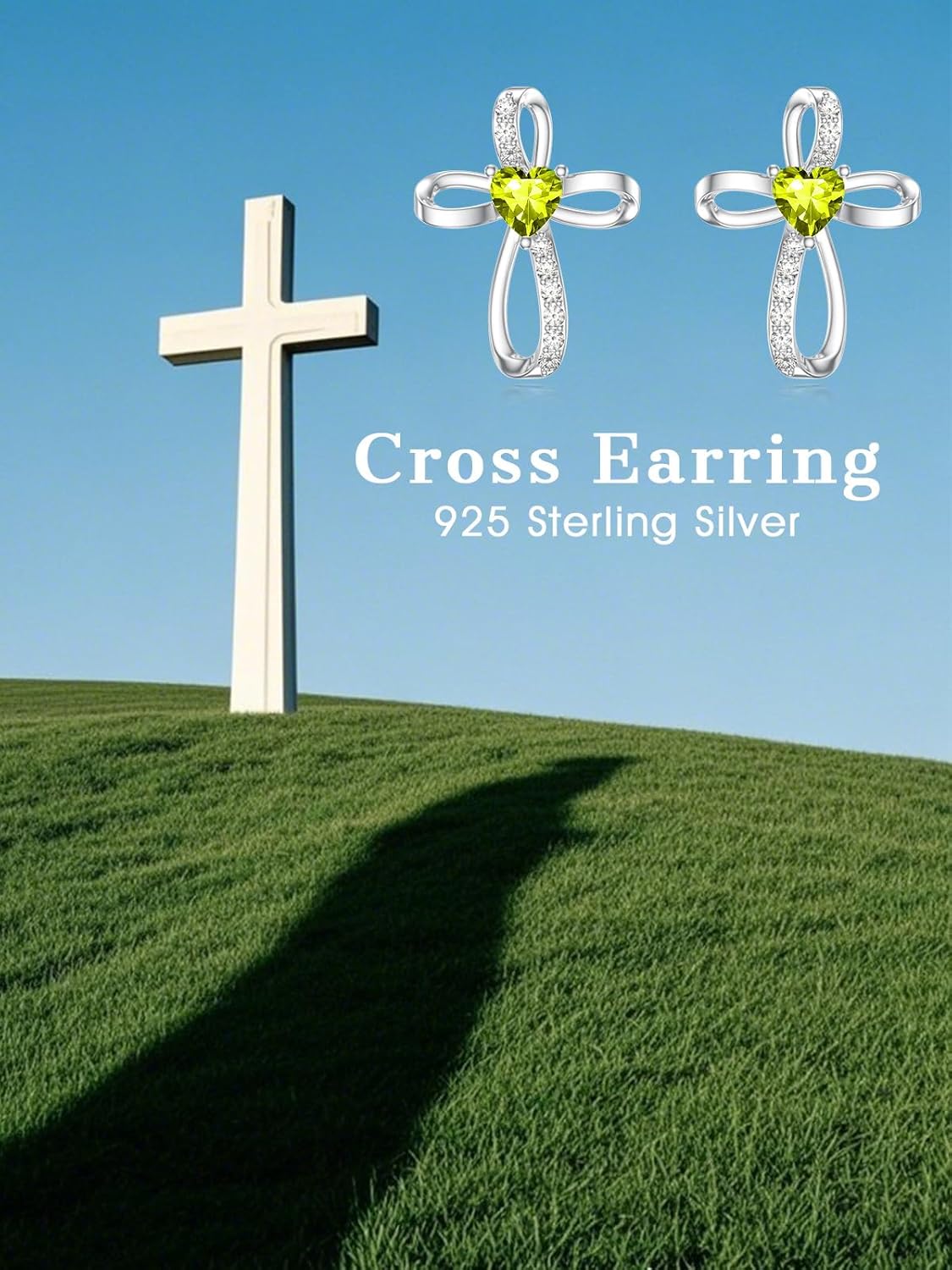 Seiyang Cross Stud Earrings 925 Sterling Silver Cross Earrings with 12 Months Birthstone Birthday Jewelry Gifts for Women - Image 3