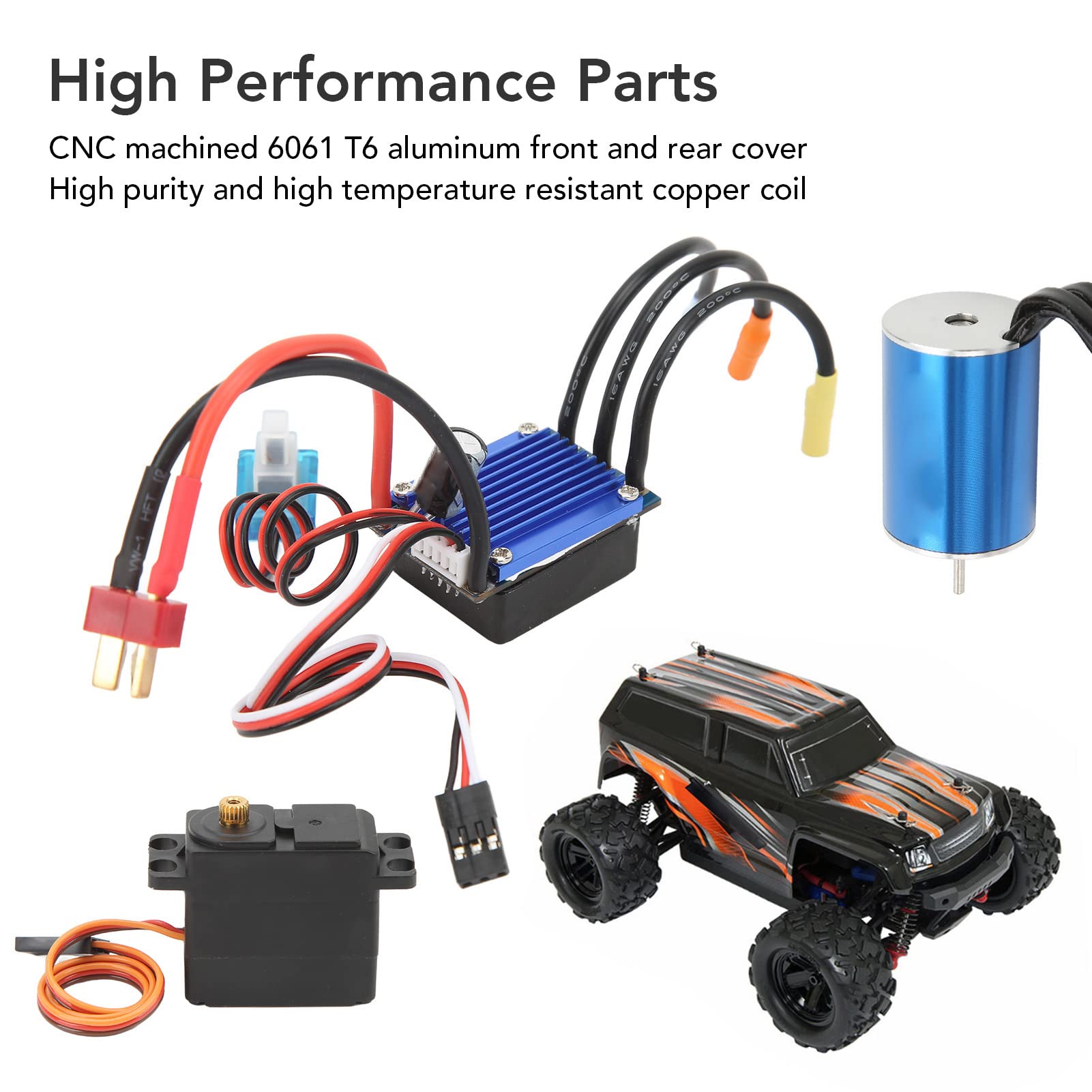 Moteur Brushless 2435 4800KV + ESC 25A Pour Voitures RC HSP WLtoys - Puissance Et Réactivité