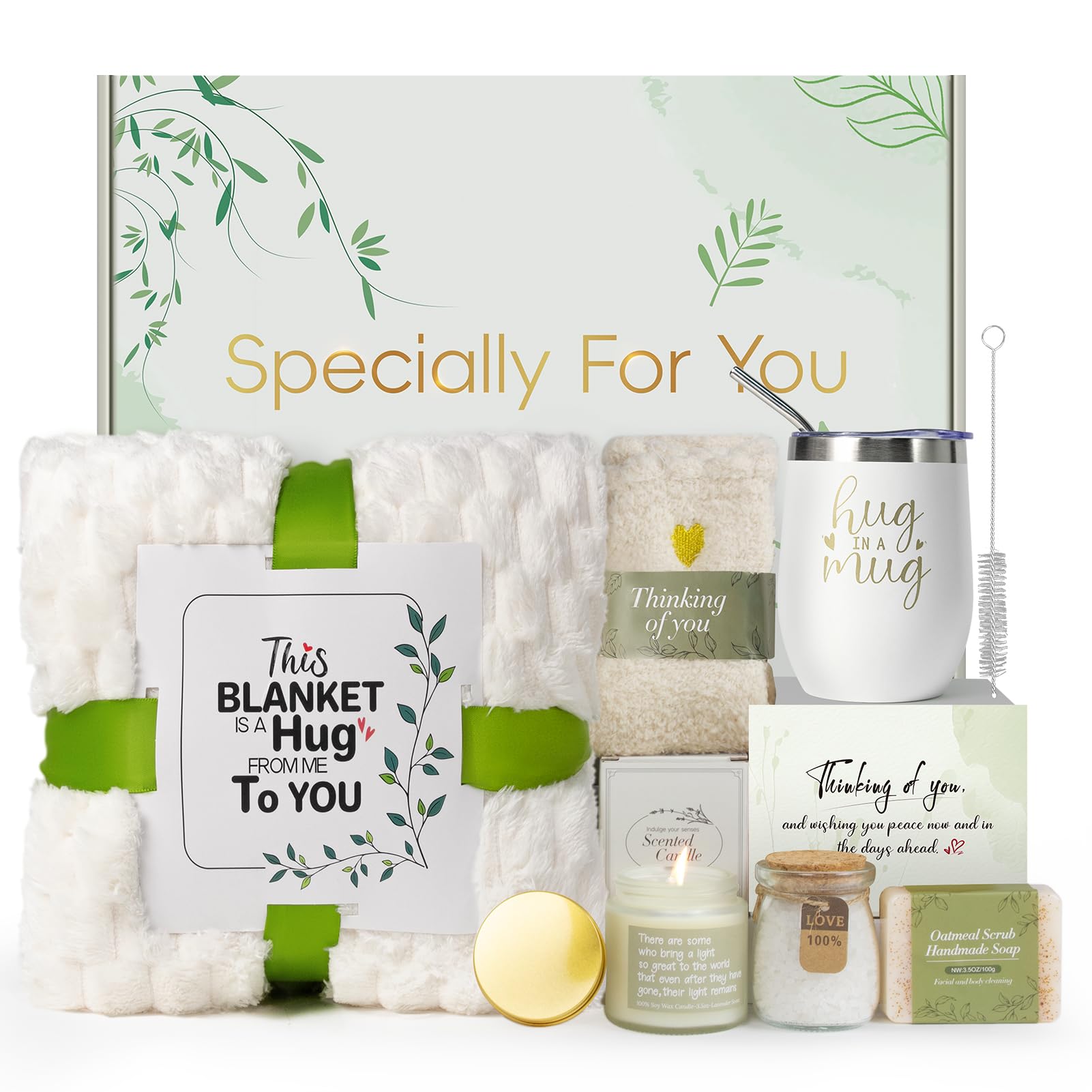 Sympathy Gifts Baskets for Loss of Loved One, Bereavement Gifts Care Package for Women Grieving, Condolences Gift Basket for Mom/Dad/Husband, Sorry for Your Loss-image-19