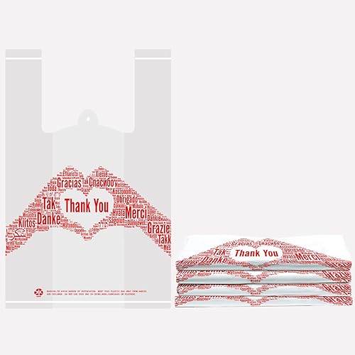 Miniatura 3 de Thank You - Bolsas de mercancía para camisetas  Paquete de 100 bolsas de comestibles reutilizables y desechables de 12 x 6.5 x 20 pulgadas, 30