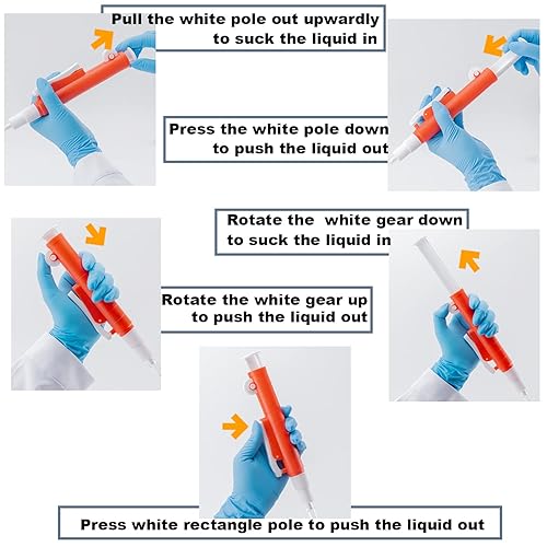 Vista 4 de ONiLAB Bombas de pipeta, bomba de pipeta científica 0.8 fl oz, rojo, para pipetas desechables de plástico y vidrio..
