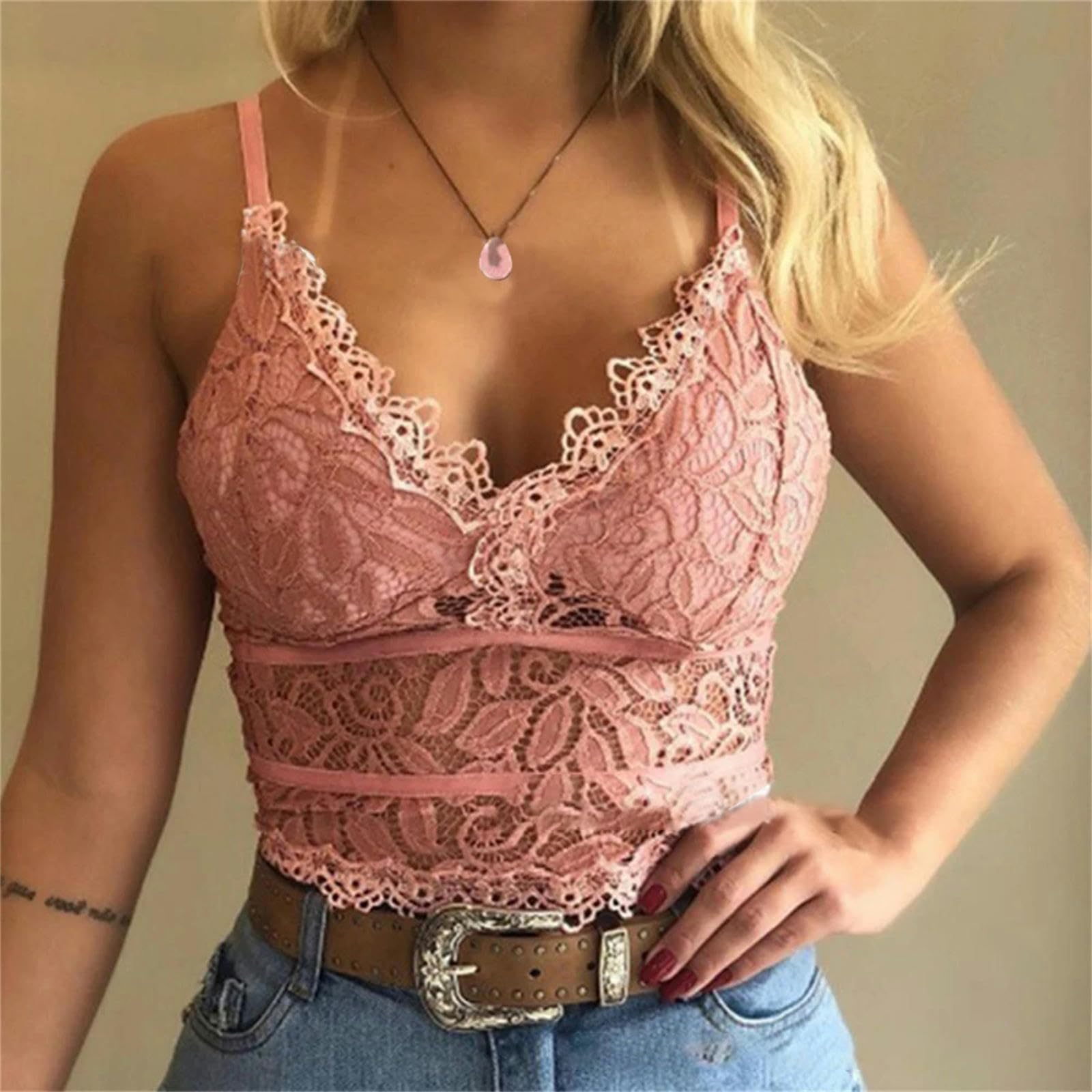 Canottiera Donna Cotone Canottiere in Pizzo Camisole Donne da Donna Basiclette di Bralette Biancheria Intimo di Reggissione