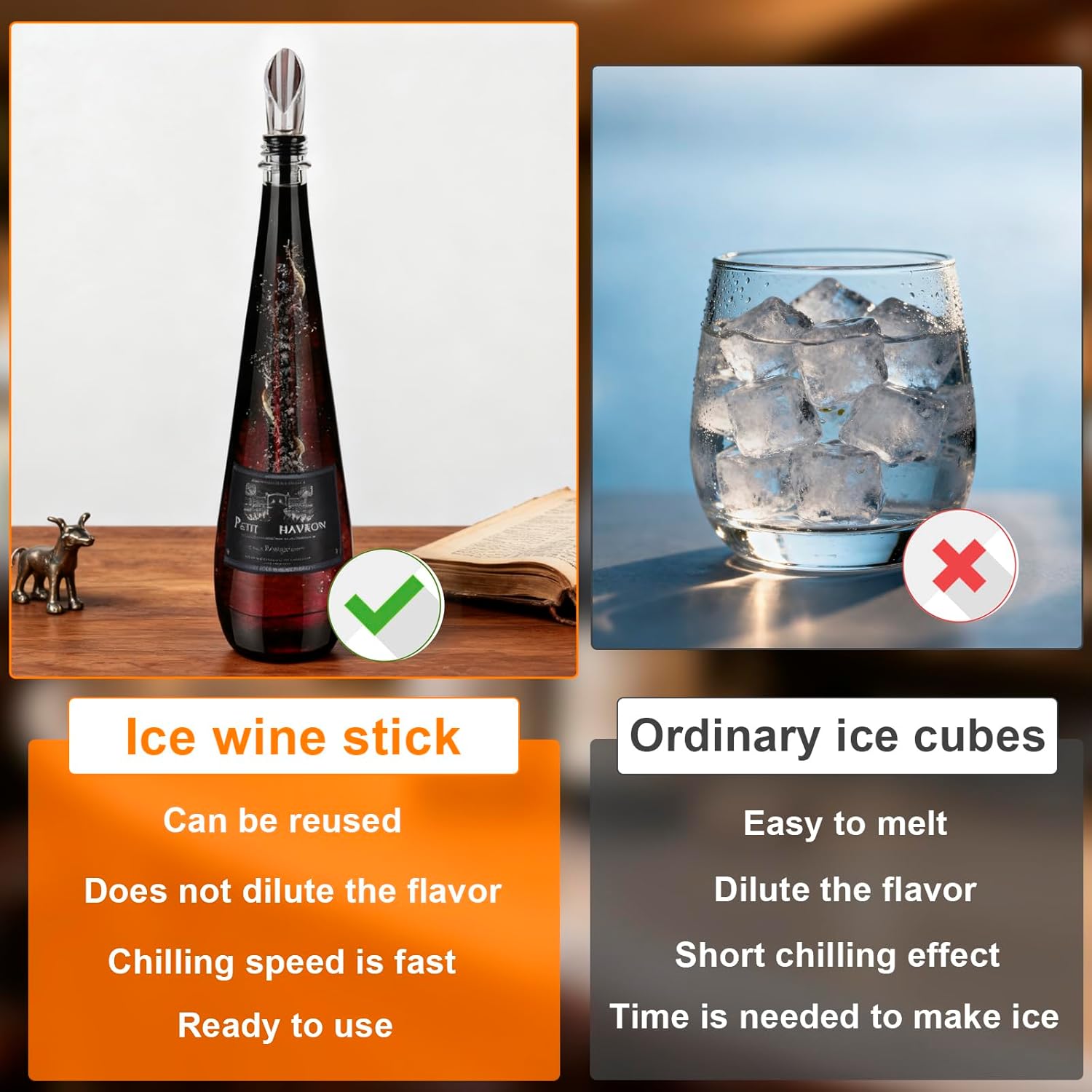 Wine cooler, 304 stainless steel wine bottle refrigeration rod, quick ice-free wine cold drink rod, best festival gift, wine accessory - Image 5