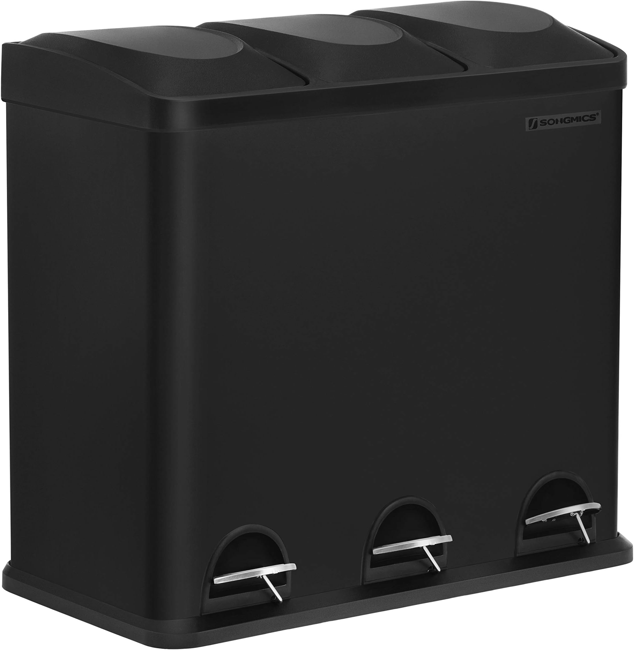 Poubelle Tri Sélectif De Cuisine 30+30L à Pédale DELINIA Smart Acier