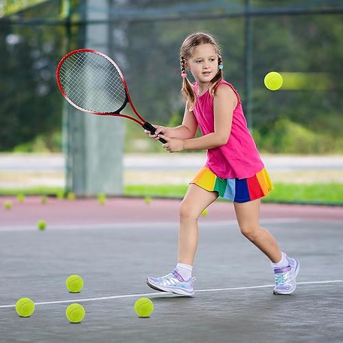 Miniatura 7 de Raquetas de tenis de 21 pulgadas para niños, juego de raquetas de tenis recreativas para 2 jugadores para principiantes con 4 pelotas de tenis, 3