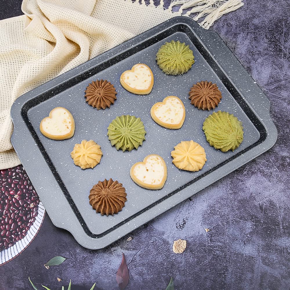 Carbon Steel Oven Tray Rectangle Cookie Sheet Baking Tray Patisserie Pan Pastry Tool Bakeware(L)
