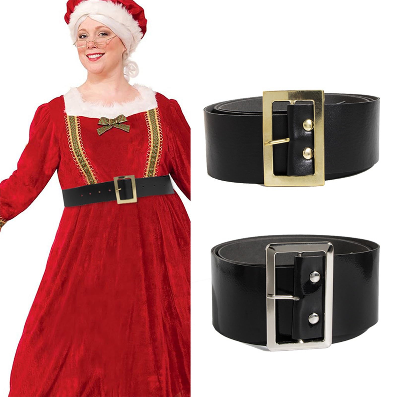 Hebillas de cinturón vintage de Papá Noel, 124 cm de largo, accesorios de disfraces, para carnaval, Navidad, fiesta temática, ancho