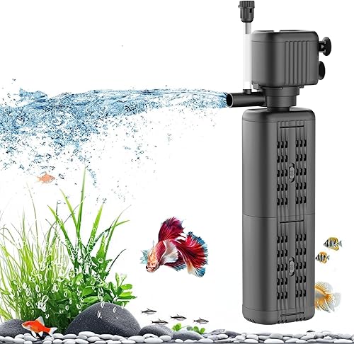 Filtro de acuario, filtro de energía sumergible, filtro de tanque cristalino potente interno para acuario, bomba sumergible y sistema de filtro,