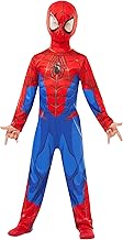 Rubies Spiderman Classic Boys Girls Costume Printed Jumpsuit Shoe Covers and Mask Marvel Oficial Carnival Halloween Christmas