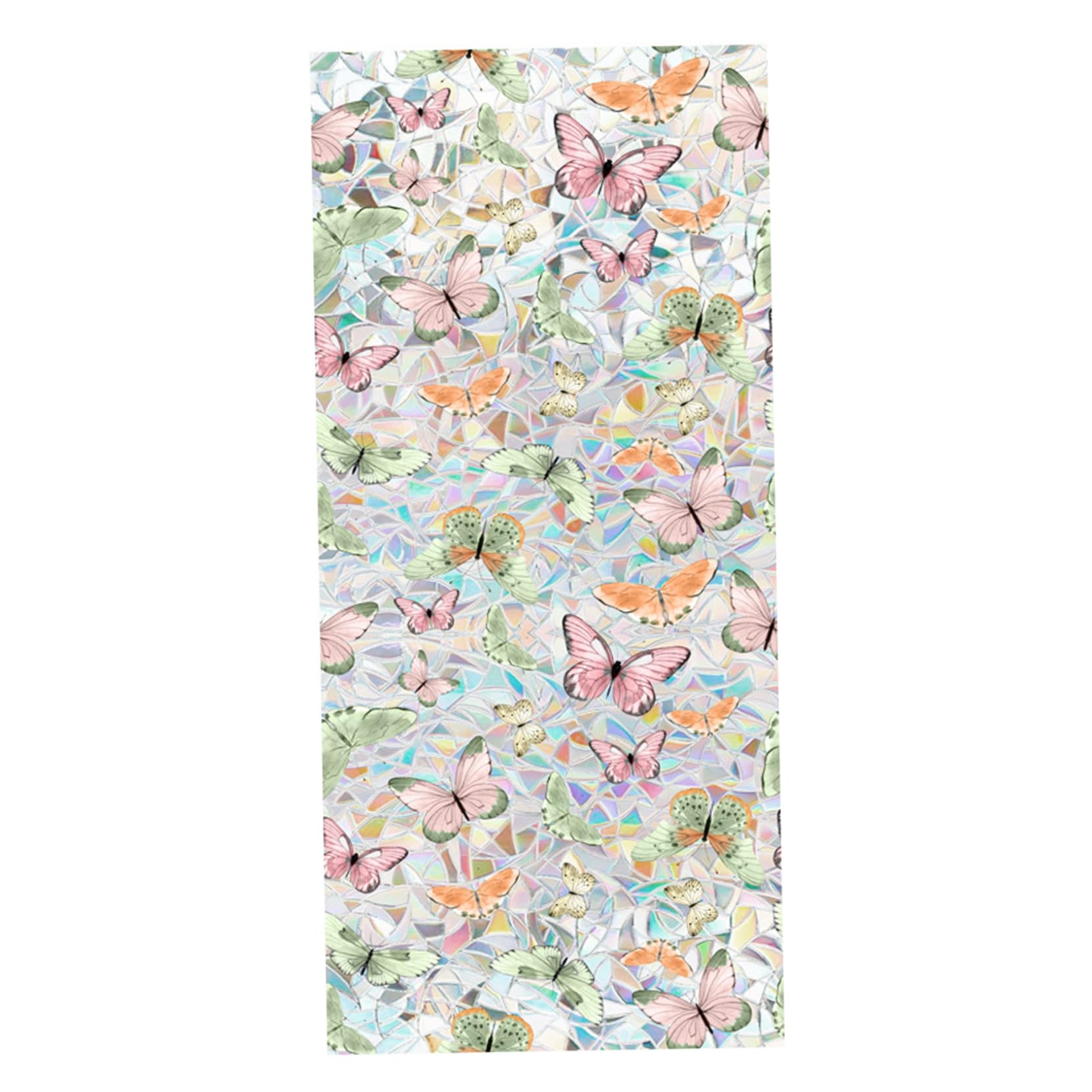 Ameble Stained Glass Window Film - Static Cling Window Privacy Film with Rainbow Effect, No Glue Needed, Reusable & UV Blocking for Home Decor
