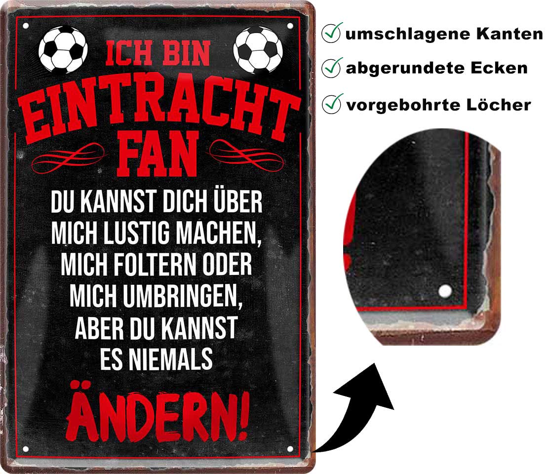Retro Blechschild 'Ich Bin Kaiserslautern Fan' – 20x30 Cm, Vintage-Design, Witziger Fußball-Spruch