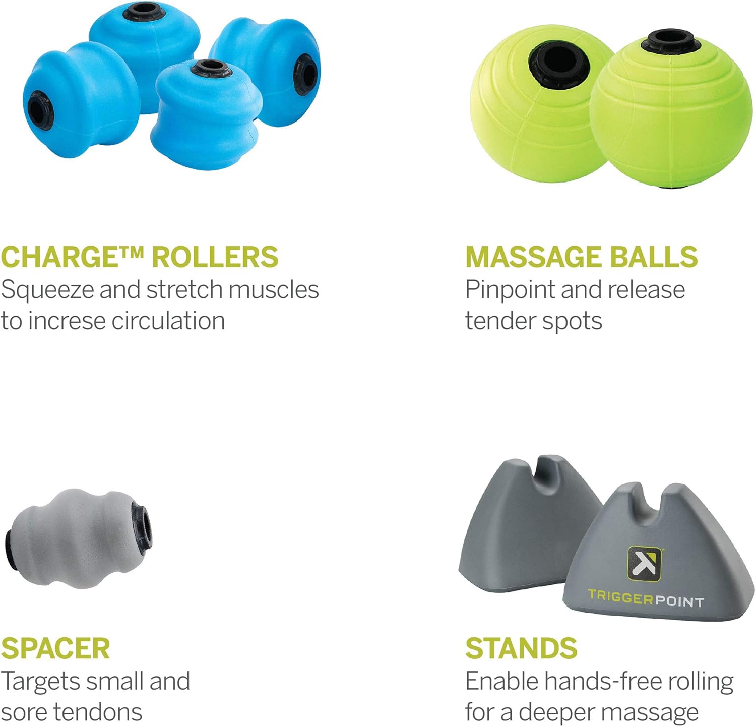 TRIGGERPOINT PERFORMANCE THERAPY STK Fusion Recovery System with Massage Stick, Interchangeable Components and Elevated Supports