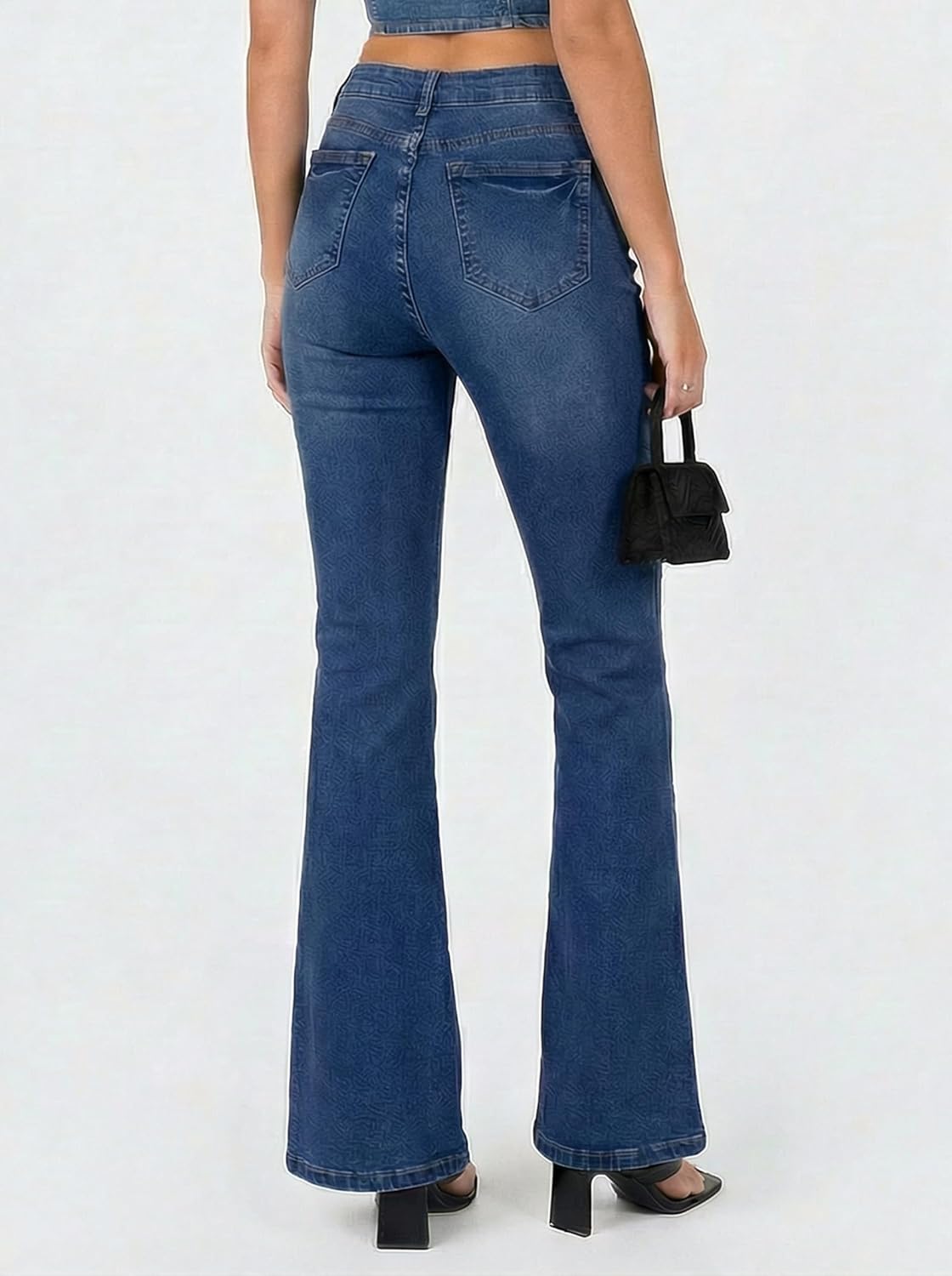 EMMIOL Flare Jeans for Women Trendy, Mid-High Waist Bootcut Bell Bottom Jeans, Stretchy Denim Y2K Pants with Pockets - Image 3