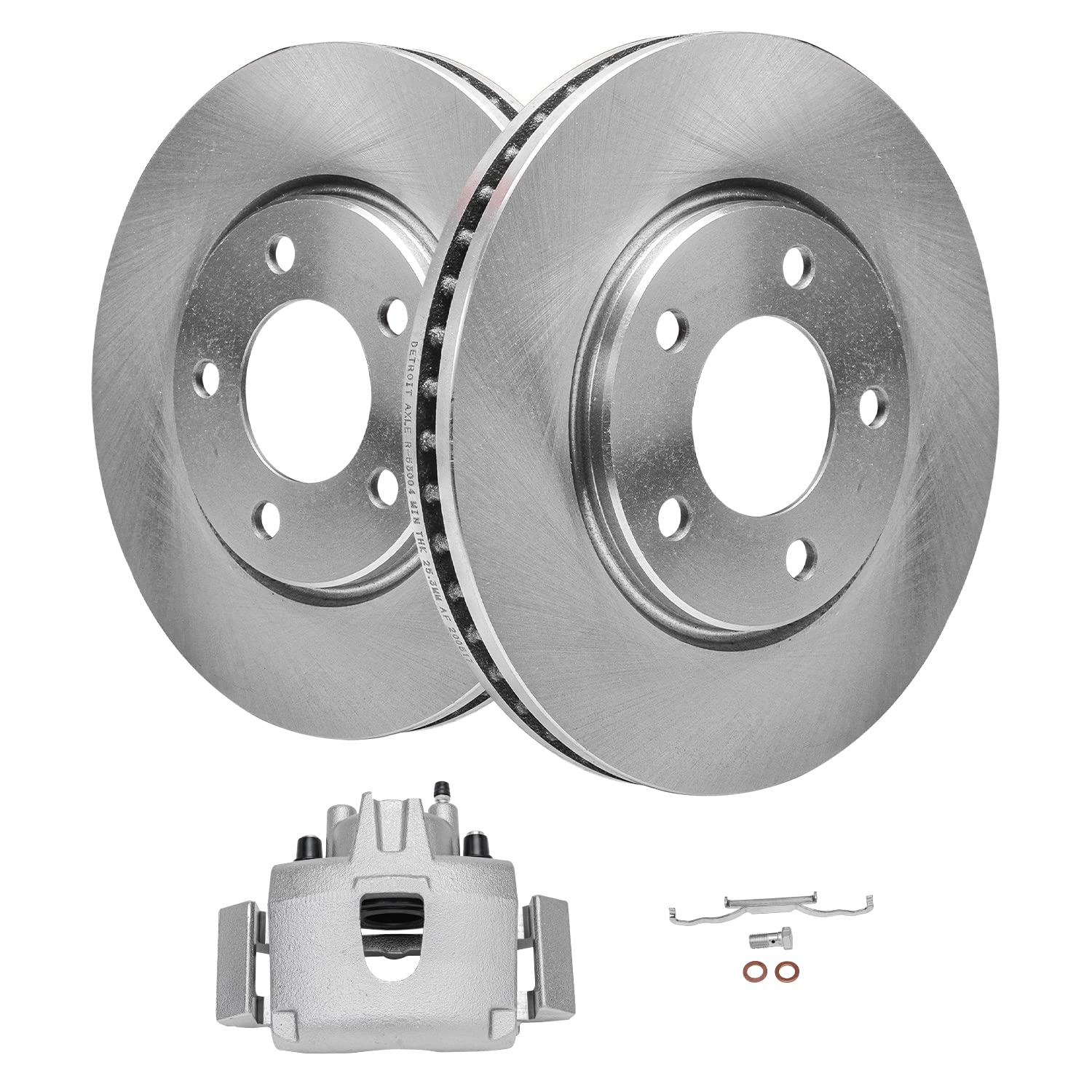 Detroit Axle - Front Disc Rotors Driver Side Brake Caliper Replacement
