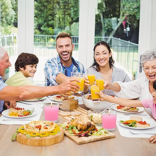 Miniatura 2 de Paquete de 4 velas votivas rosas sin perfume en vidrio, pequeñas velas de cera de soja natural de 1.8 onzas, 2.0 pulgadas, velas de color pastel