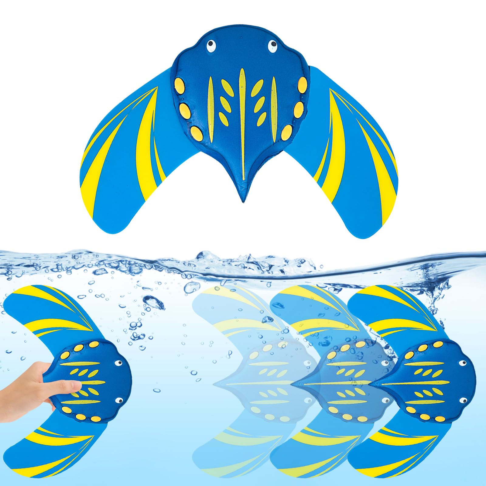 1 Pcs Large Diving Toys Devil Fish, Adjustable Wings for Swimming Fish Toy, Diving Toys for Swimming Pool for School Swimming Courses, Home Swimming Pools, Water Parks, and Other Places