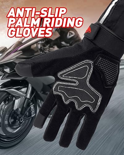 Miniatura 6 de Guantes de motocicleta, guantes de motocicleta para pantalla táctil con nudillos duros, guantes tácticos, guantes de equitación antideslizantes para
