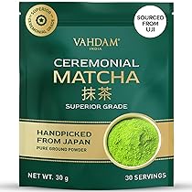 VAHDAM Matcha Cerimoniale 30g | Autentico Matcha Ceremonial Grade da Uji, Giappone | Polvere Ultra-Fine e Vellutata | Senza Amaro, Aroma Fresco