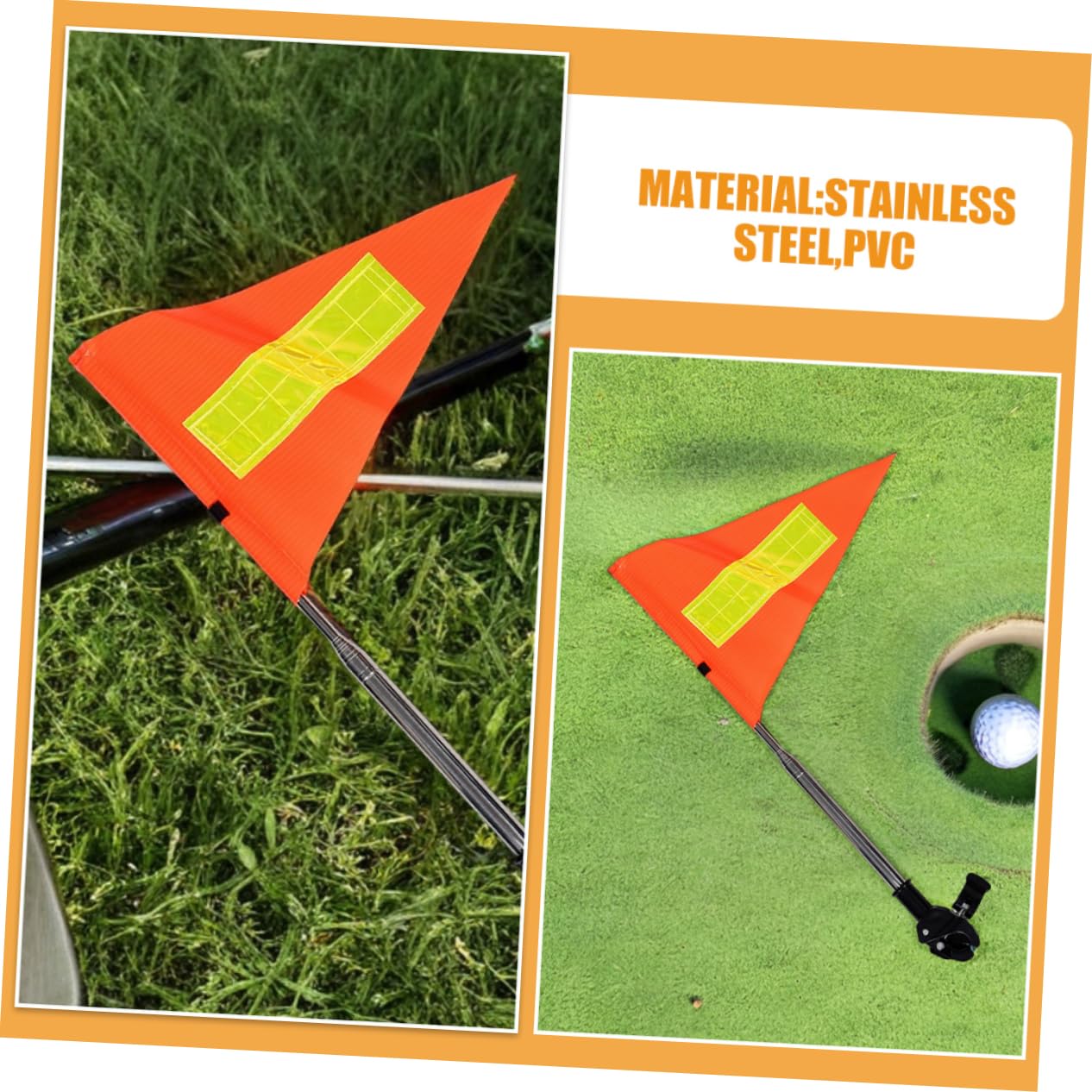 2piezas Banderas De Seguridad Reflectantes para Carritos De Golf Mástil Telescópico Banderas Triangulares Reflectantes para Carritos De Golf De Seguridad para Sillas De Ruedas y