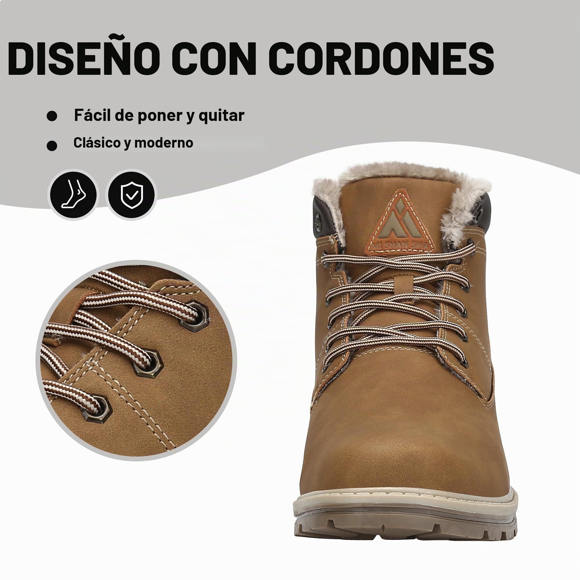 Mishansha Botas de Nieve Hombre Mujer Invierno Amarillo Gr.44