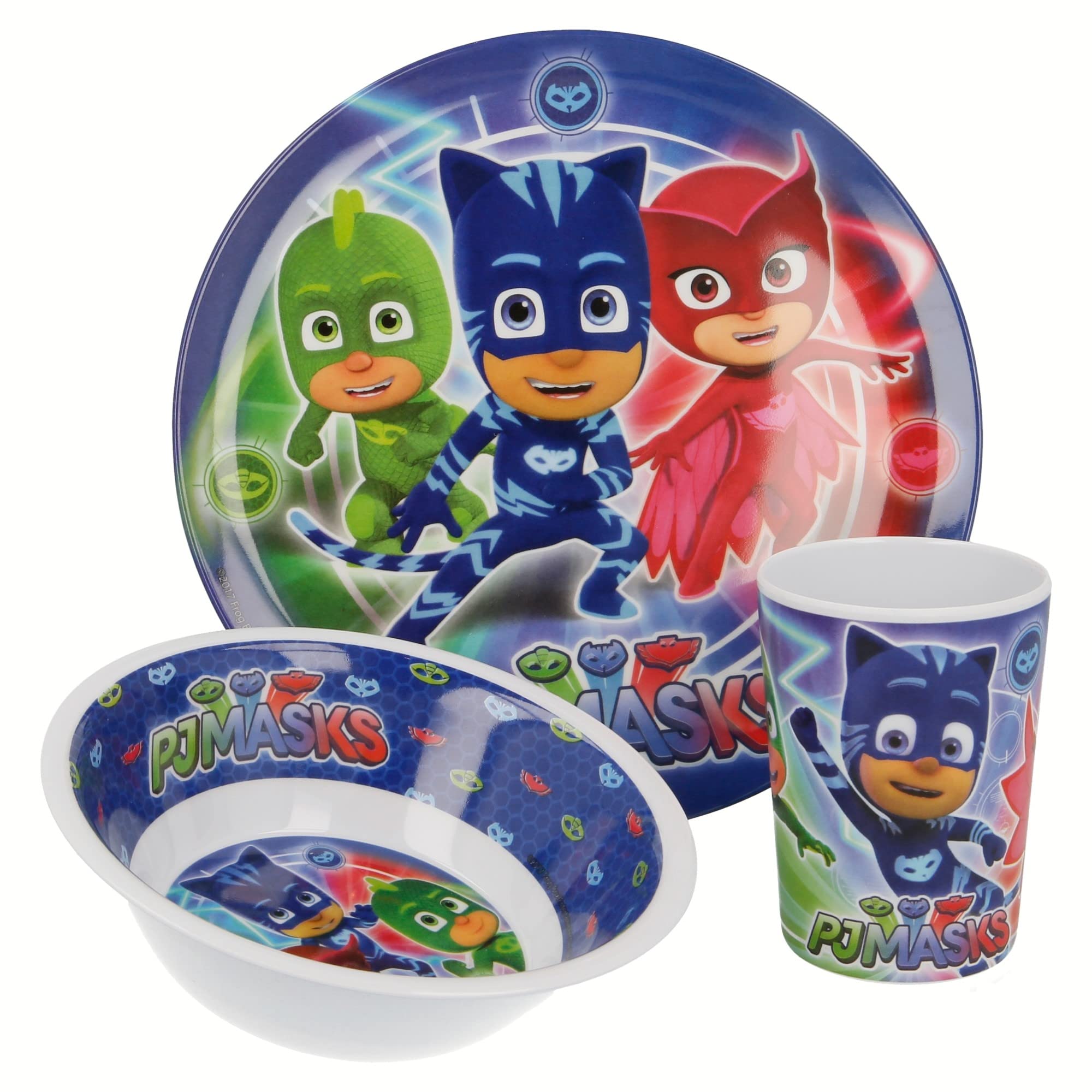 Stor Disney Pj Masks Melamine Set Without Rim, 3-Piece Set