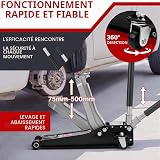 TEENO Cric per Auto | Cric Idraulico per Auto 3T | Profilo Basso 75–500 mm | Doppio Pistone + 2 x Supporti in Gomma | Crick per Auto | Ruote a 360° | Sollevatore Auto per Manutenzione e Cambio Gomme - 4