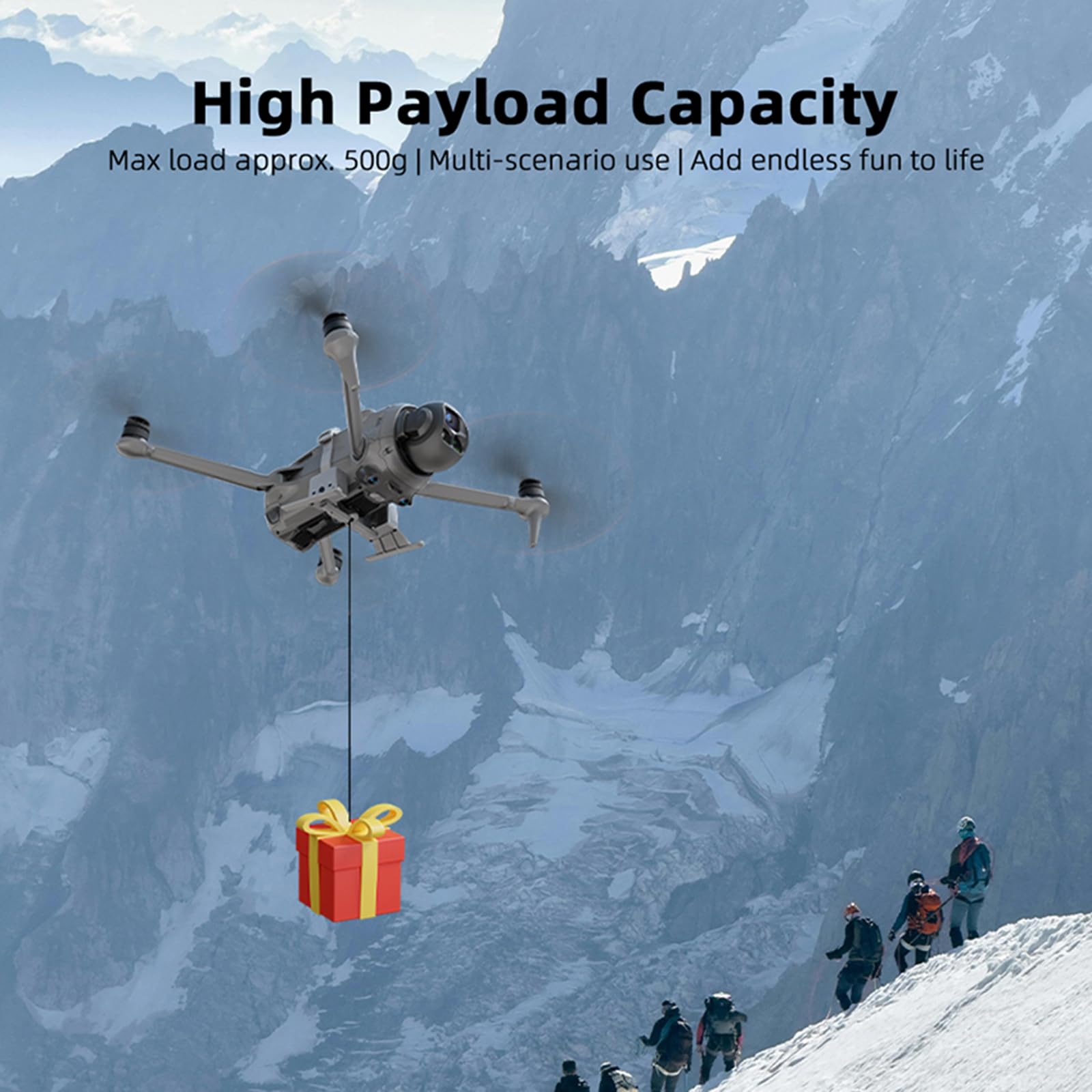 Drone Airdrop System con carrello di atterraggio per DJI Mavic 4 Pro, Payload Release Delivery Drone Trasporto Dropping Anello nuziale Lanciatore Regalo Esca da pesca Clip Accessori di