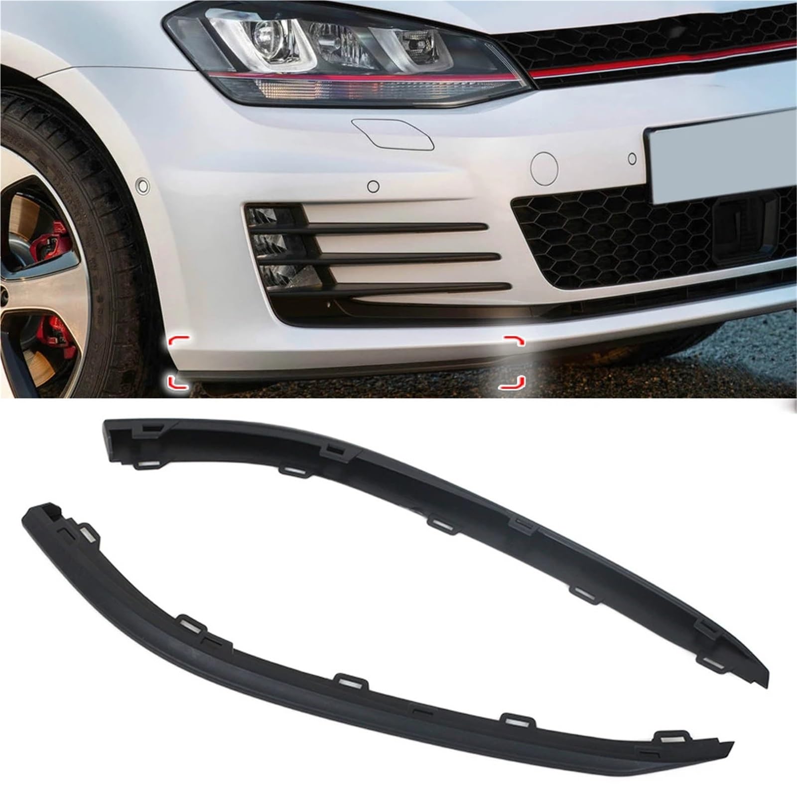 splitter aerodynamiczny Pasuje do VW, pasuje Golfa MK7, GTI 2015 2016 2017 5GG8059039B9, przedni zderzak samochodowy, dolny spojler