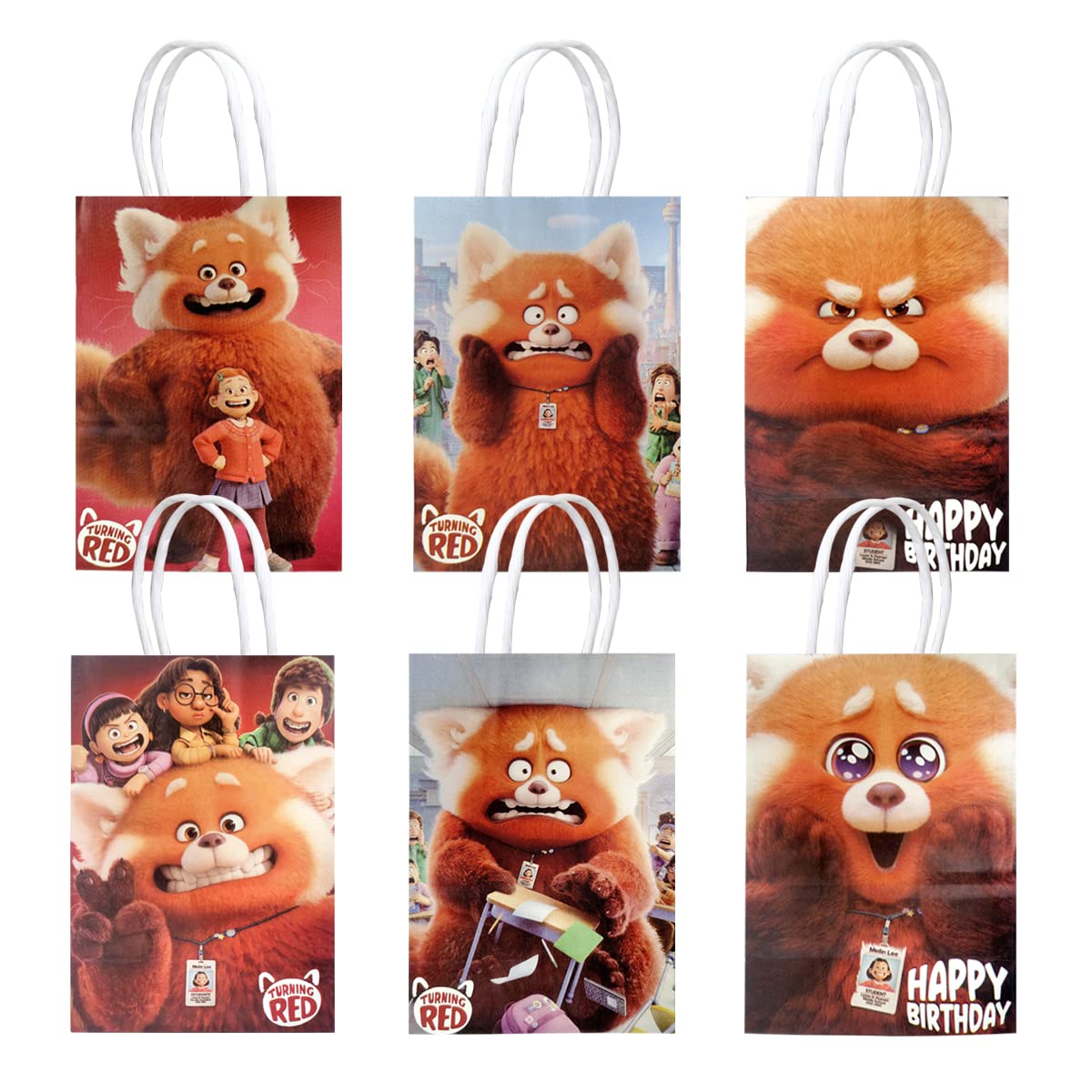 MC TTL- Gift Bag Party Bag Turning Red Theme Birthday Party Decoration Gift Birthday Party Supplies Gift Candy Hospitality Candy Bag 12 Pieces
