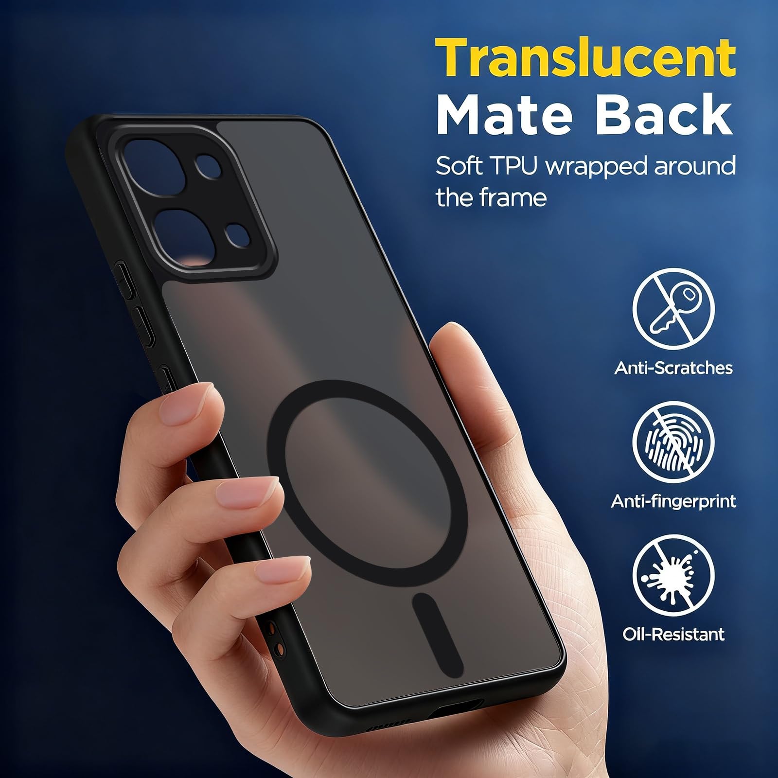 TingYR Cover per Oppo A57 4G, Supporto Anello Rotante a 360 Gradi, Cover Telefono Antiurto in TPU/PC, Custodia per Oppo A57 4G.(Nero