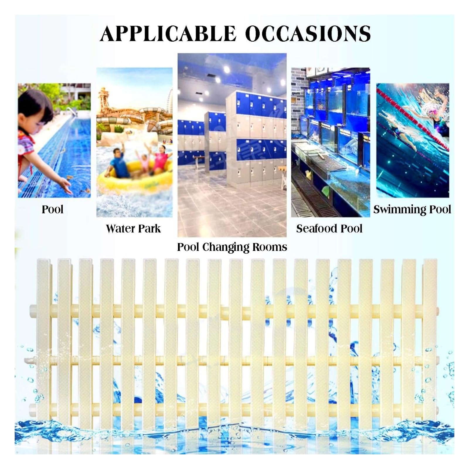 Rejillas para Piscinas, Rejilla de Drenaje Duradera para Piscinas - Sistema de Drenaje de 3 interfaces, Cubierta de plástico ABS Resistente para entradas de vehículos, Patios y terrazas (jue